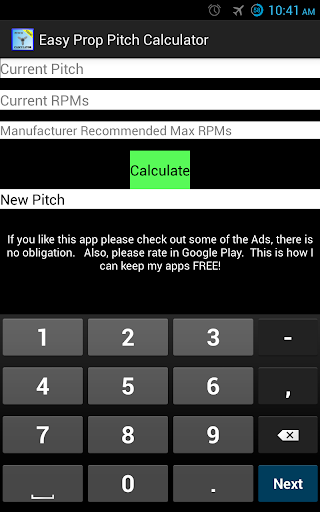 Free Prop Pitch Calculator
