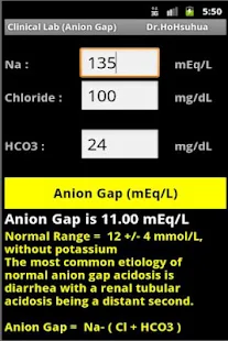 Clinical Lab Anion Gap