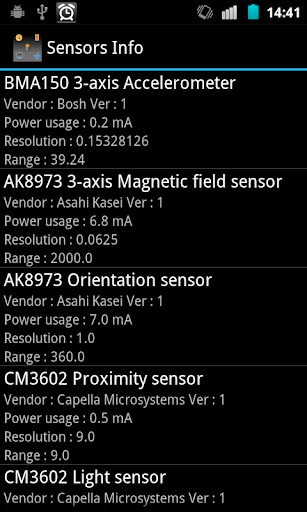 Sensors info