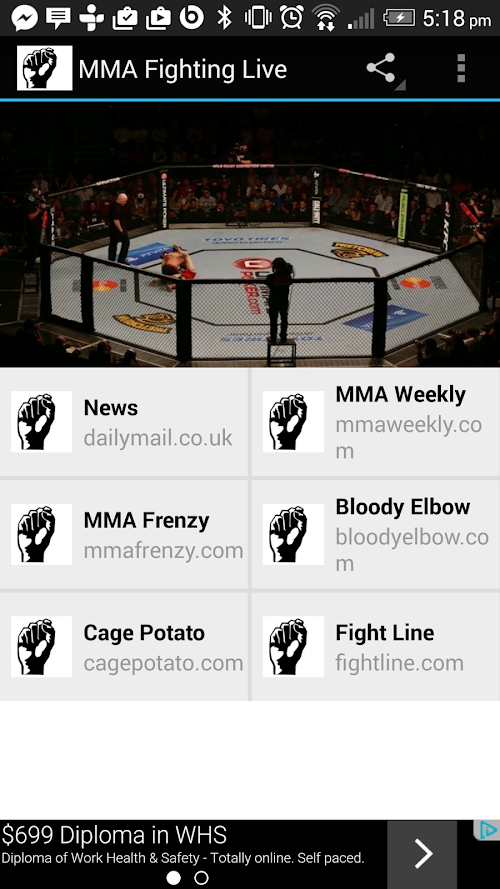 Android application MMA News screenshort