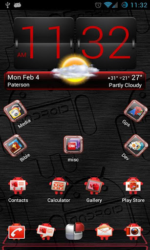Red Android Blend NextLauncher