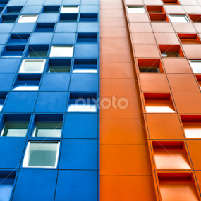 BLUE-ORANGE WINDOWS by Carlos Casillas - Buildings & Architecture Architectural Detail