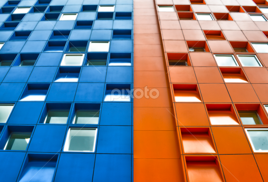 BLUE-ORANGE WINDOWS by Carlos Casillas - Buildings & Architecture Architectural Detail