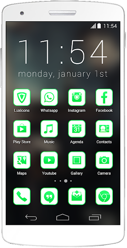 【免費個人化App】Luxicons Neon Green & White-APP點子