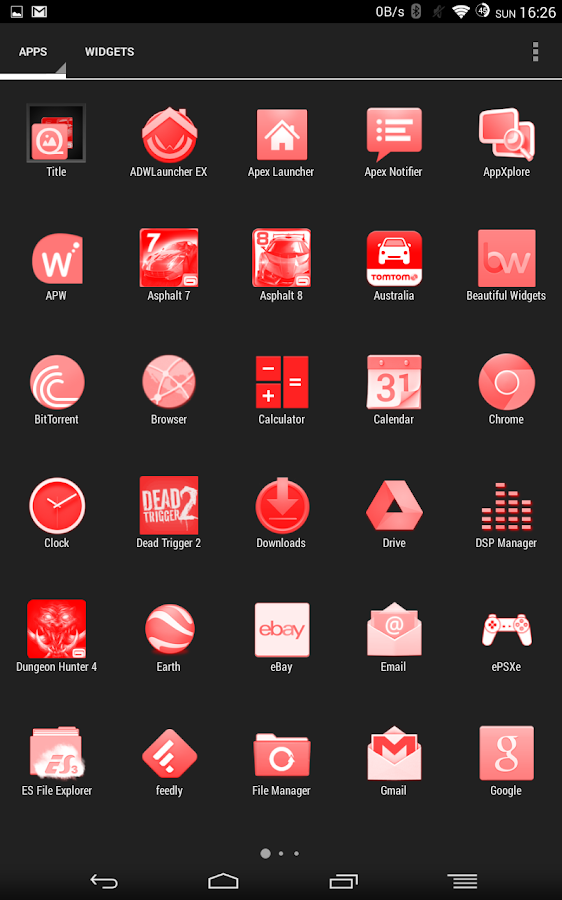 White and Red Launcher Theme