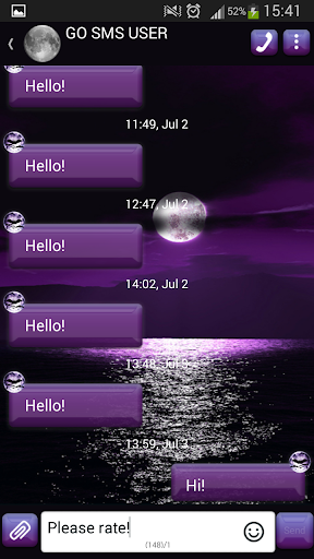 GO SMS Pro Purple Moon