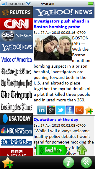 Android application USA Watch screenshort