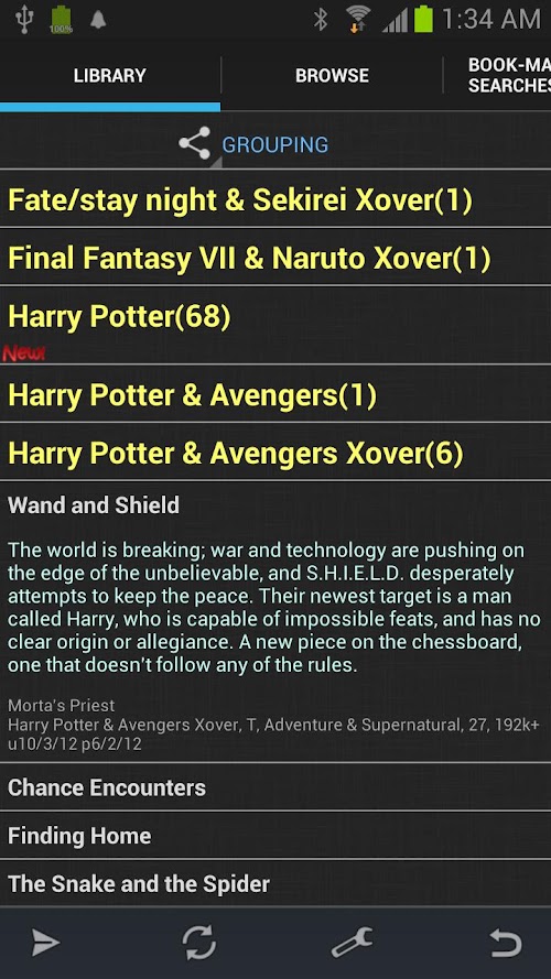 Android application Fanfiction Reader Premium screenshort