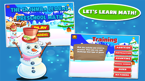 Snowman Preschool Math Games - náhled