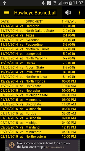 Hawkeye Basketball Schedule