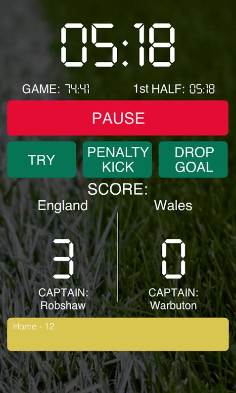 Rugby Referee Screen 1