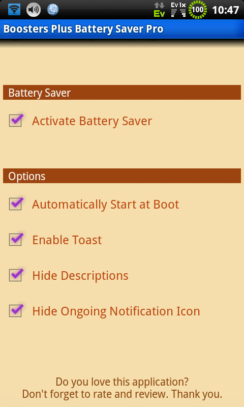 BOOSTERS PLUS BATTERYSAVER PRO - screenshot