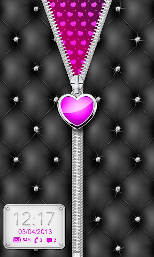 【免費個人化App】Purple♥Heart Zipper♥Lockscreen-APP點子