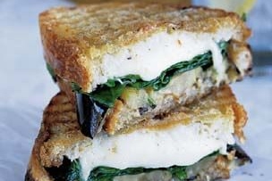 Grilled Eggplant, Arugula and Mozzarella Panini