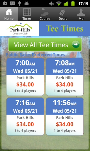 Park Hills Golf Tee Times