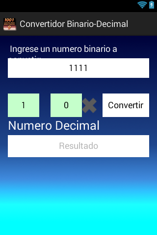 Binary to decimal converter