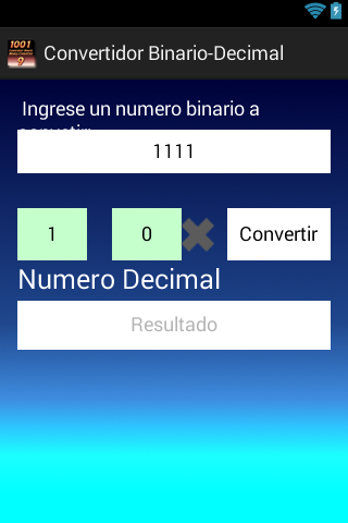 Convertidor Binario a Decimal