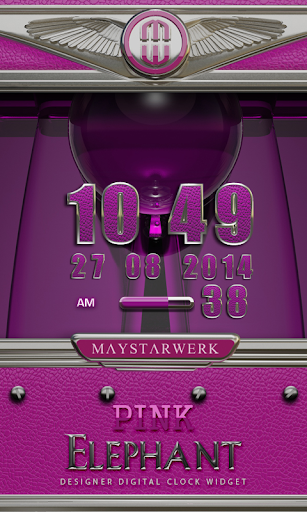 Clock Widget Pink Elephant