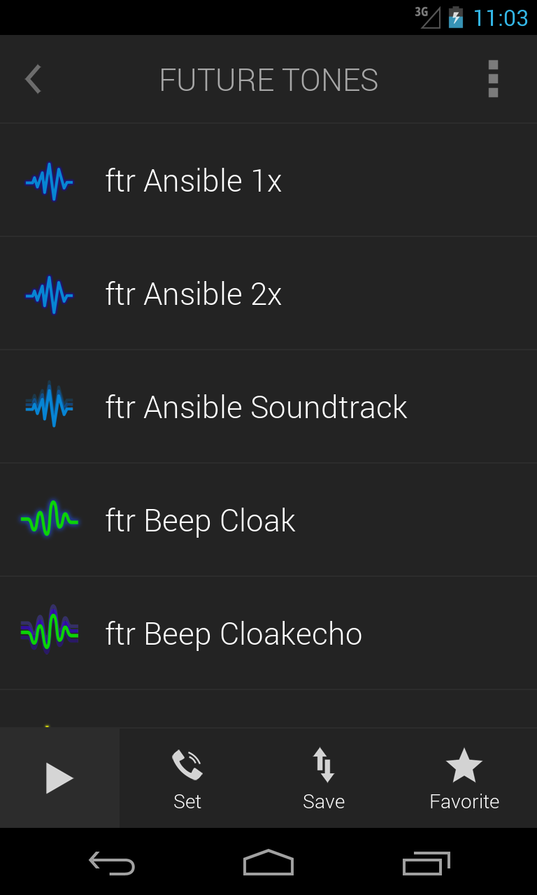 Android application Future Tones -Sci-Fi Ringtones screenshort