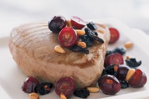 Roasted Tuna with Olives, Grapes &amp;amp; Pine Nuts