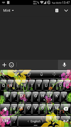 T Glass Flowers TouchPal Theme