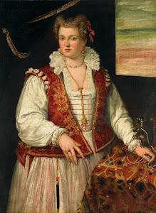 RIJKS: Francesco Montemezzano: Portrait of a Woman with a Squirrel 1575