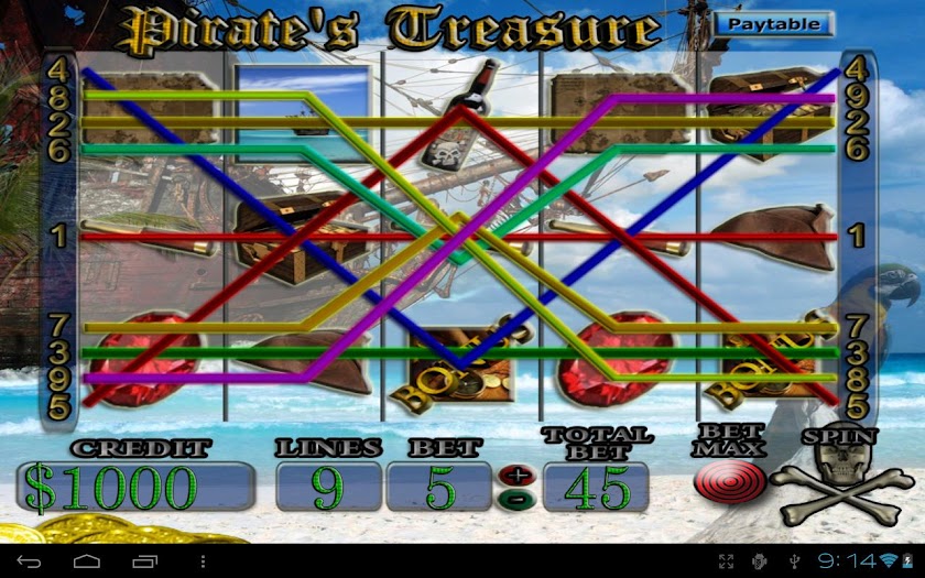 Pirates Treasure Slot Machine Screen 1