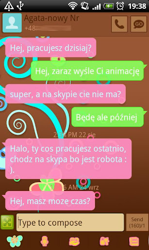 GO SMS Pastel Chocolate Theme