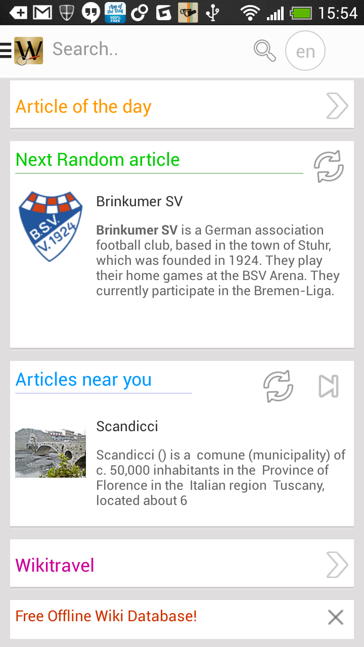 Android application Wiki Encyclopedia Gold screenshort