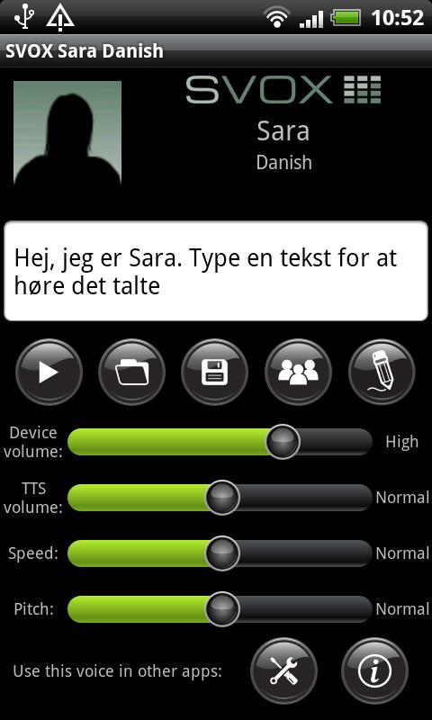 Android application SVOX Danish/Danske Sara Voice screenshort
