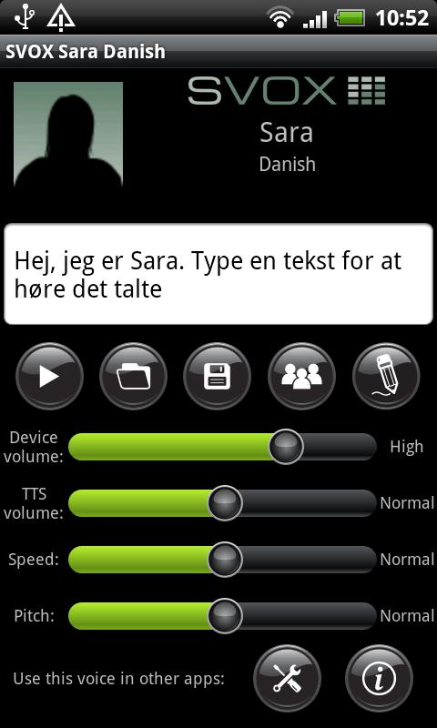 SVOX Danish/Danske Sara Voice Screen 1