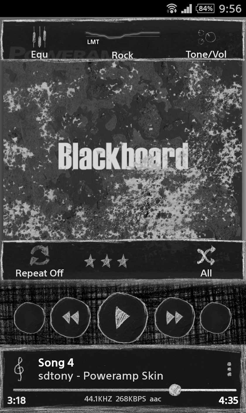 Poweramp Blackboard Skin Screen 2