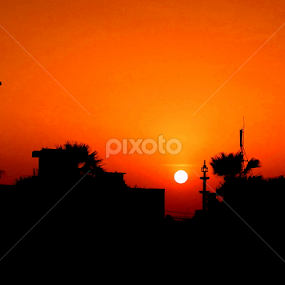 Sun on the Blooded Sky by Suvajit Malik - Landscapes Sunsets & Sunrises